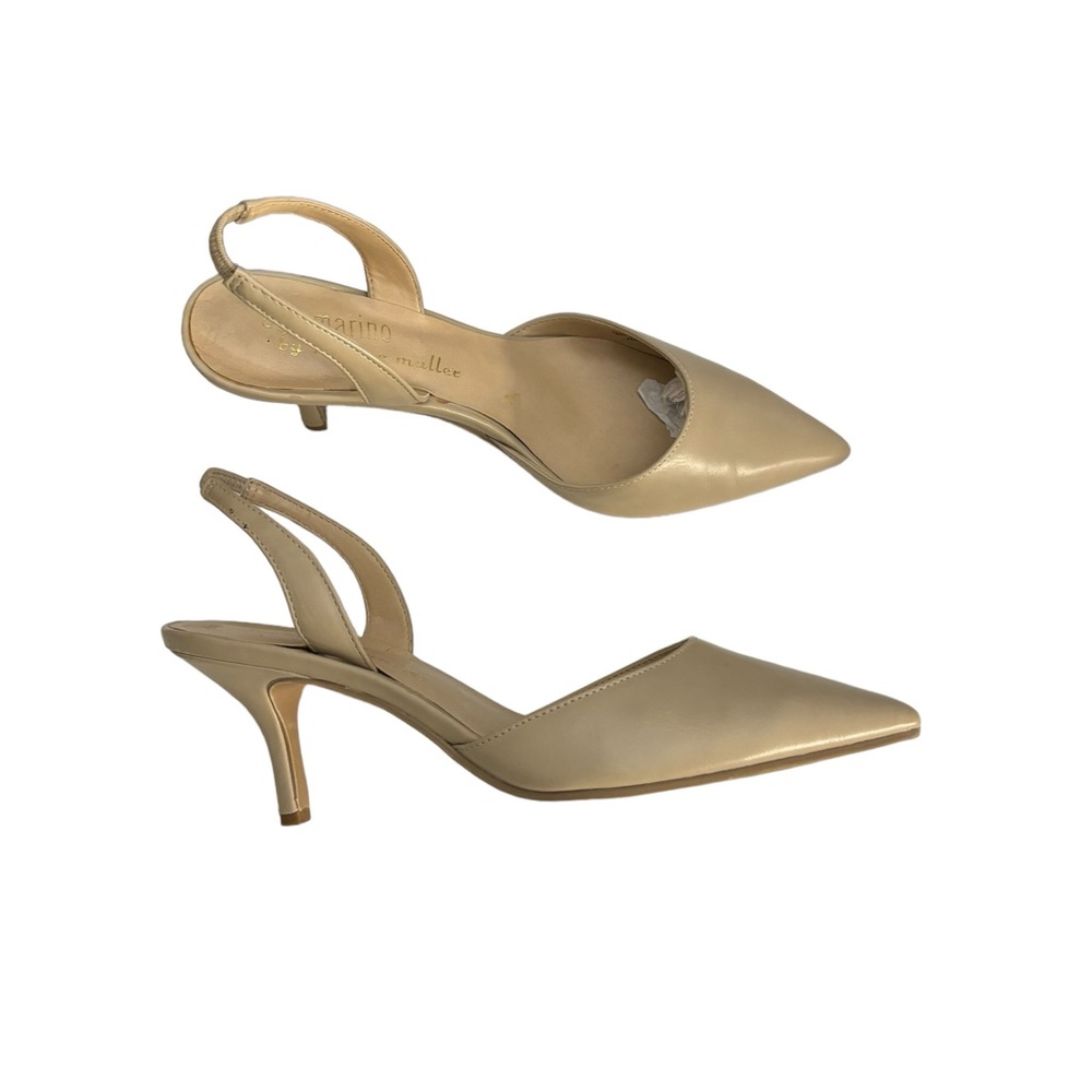 Bettye Muller nude pointed toe sling back dressy formal high heel shoe 8 1/2 - Picture 9 of 13